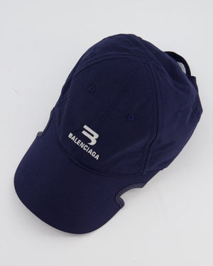 Balenciaga Navy Blue Notch Tracksuit Logo Cap