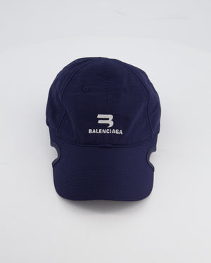 Balenciaga Navy Blue Notch Tracksuit Logo Cap