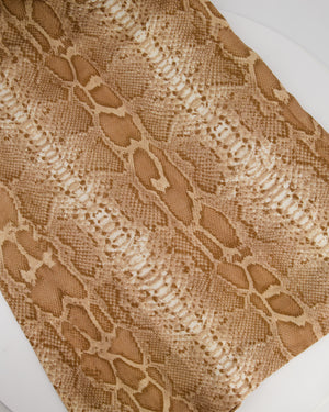 Zimmermann Tan Natura Linen Snake Print Shirt and A-Line Midi Belted Skirt with Pocket Detail Size 1 (UK 10)