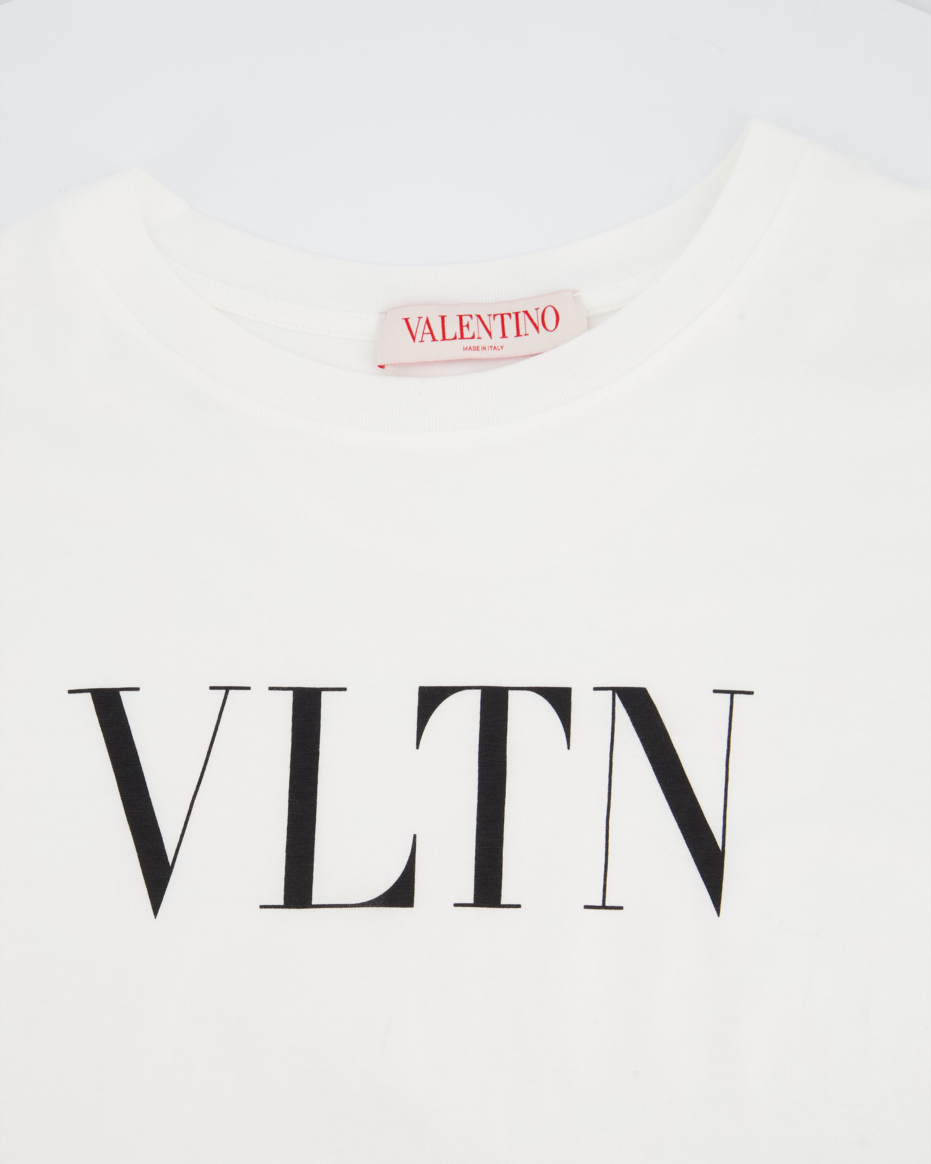 Valentino White VLTN Logo Print Cotton T-Shirt Size S (UK 8) – Sellier