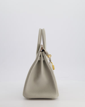 *RARE* Hermès Birkin 25 Retourne Bag in Gris Perle Togo Leather with Gold Hardware