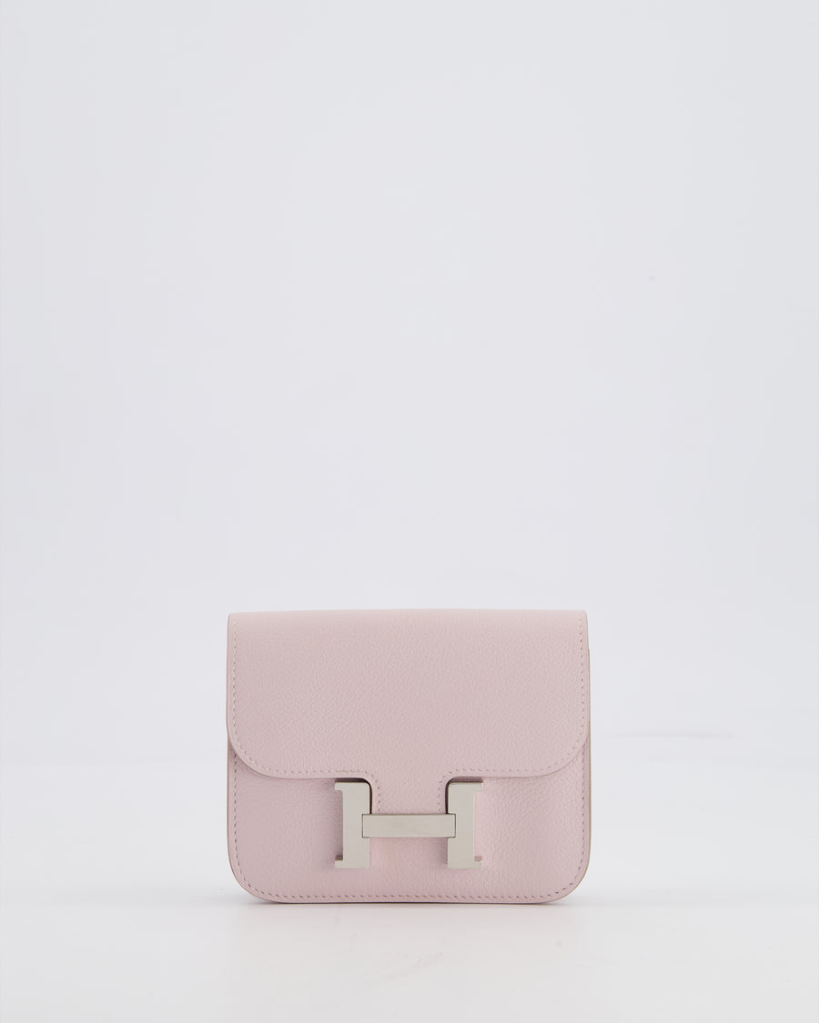 *FIRE PRICE* Hermès Constance Slim Belt Wallet Bag in Mauve Pale Evercolor Leather with Palladium Hardware