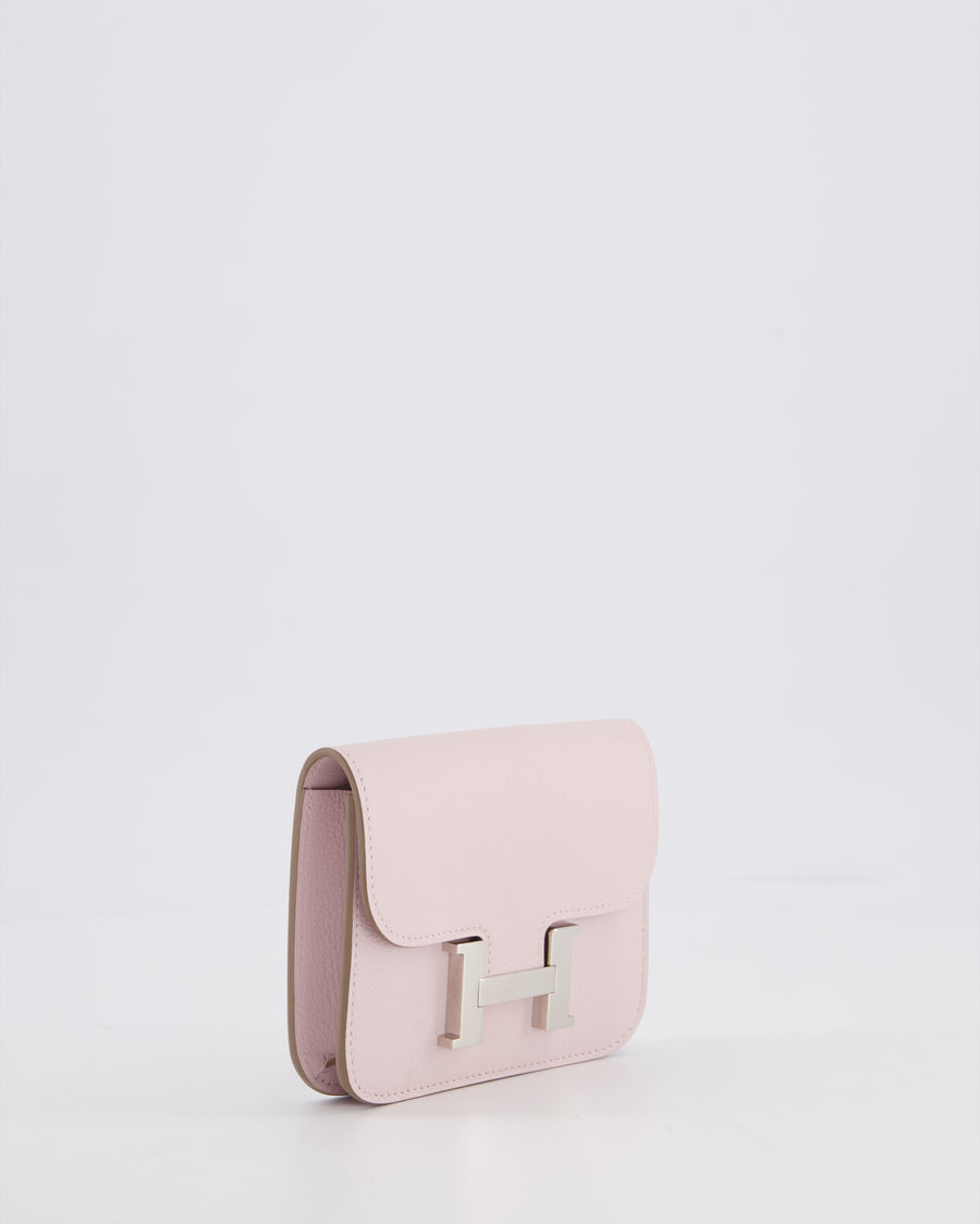 *FIRE PRICE* Hermès Constance Slim Belt Wallet Bag in Mauve Pale Evercolor Leather with Palladium Hardware