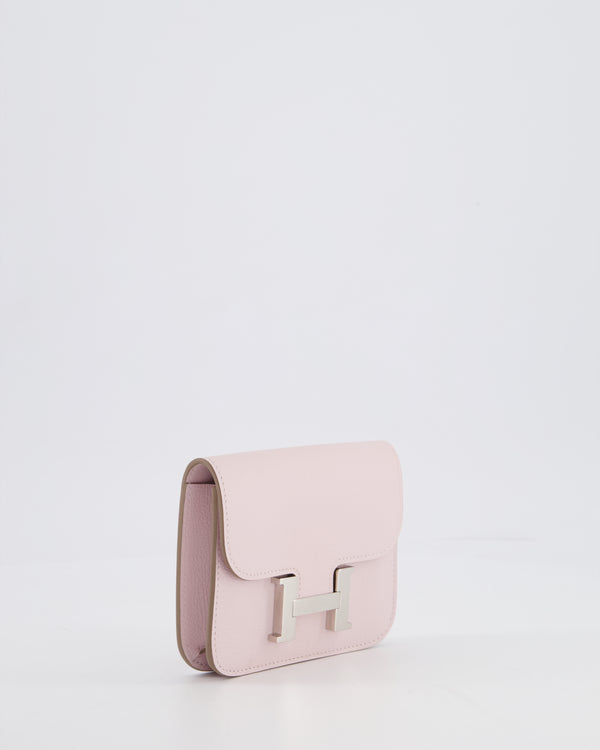 *FIRE PRICE* Hermès Constance Slim Belt Wallet Bag in Mauve Pale Evercolor Leather with Palladium Hardware