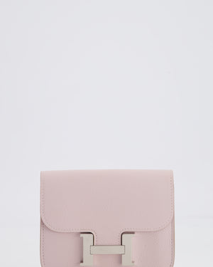 *FIRE PRICE* Hermès Constance Slim Belt Wallet Bag in Mauve Pale Evercolor Leather with Palladium Hardware