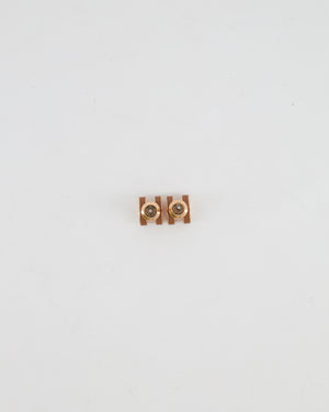 Hermès Mini Pop H Earrings in Marron with Gold Hardware RRP £415