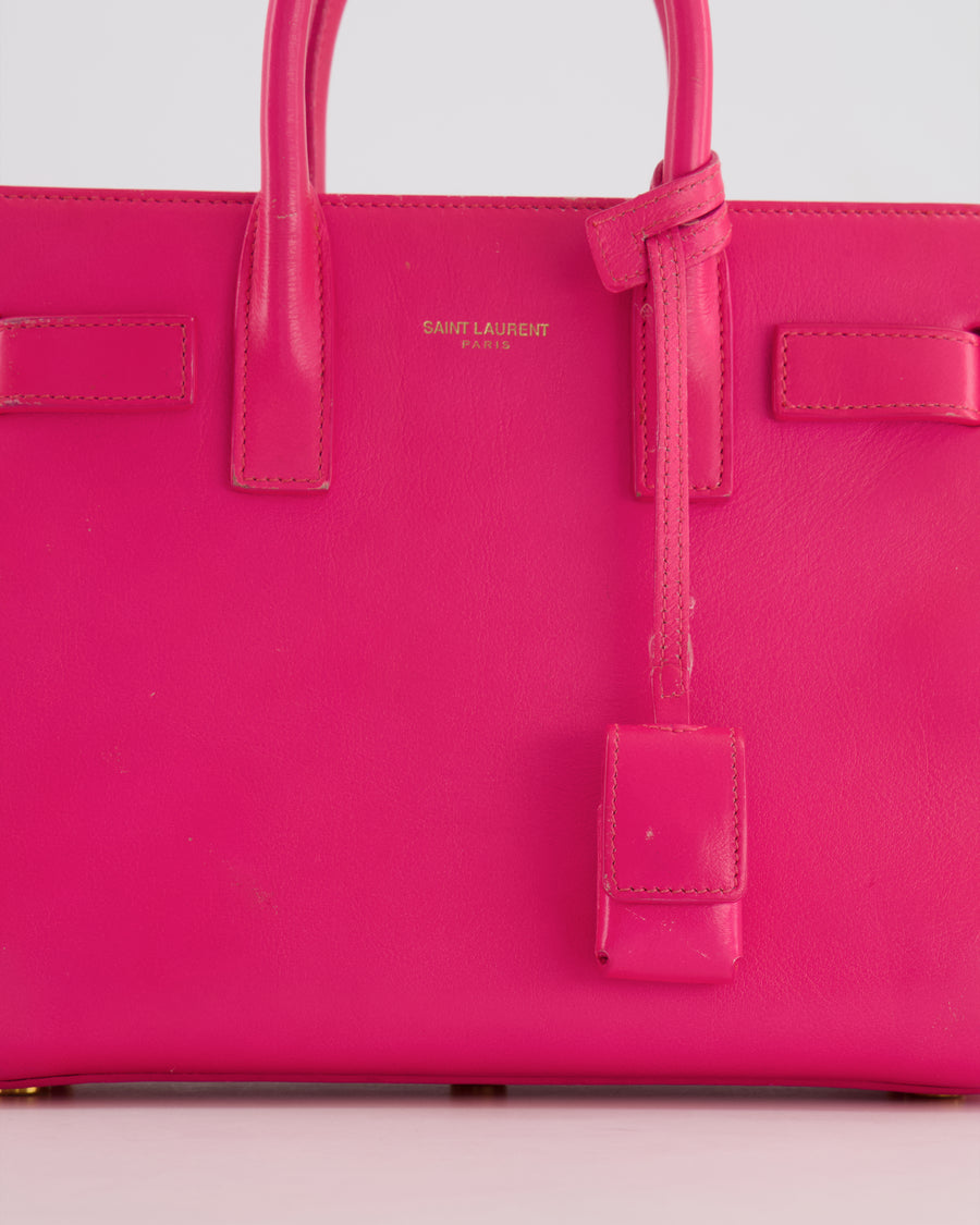 Saint Laurent Hot Pink Mini Sac De Jour Bag with Gold Hardware RRP £2,040