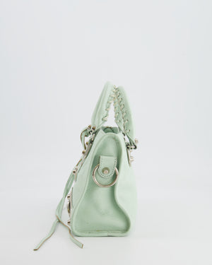 Balenciaga Pastel Green Leather Mini City Bag with Silver Hardware RRP £1,550