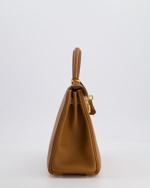 *RARE & FIRE PRICE* Hermès Kelly 25 Retourne Bag in Gold Togo Leather with Gold Hardware