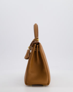 *RARE & FIRE PRICE* Hermès Kelly 25 Retourne Bag in Gold Togo Leather with Gold Hardware