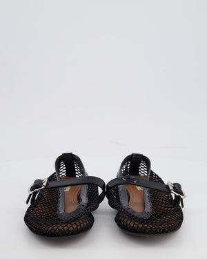 Alaïa Black Fishnet Mesh Ballet Flats Size EU 37