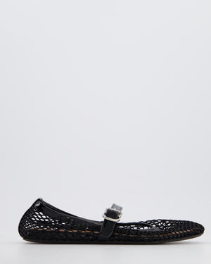 Alaïa Black Fishnet Mesh Ballet Flats Size EU 37