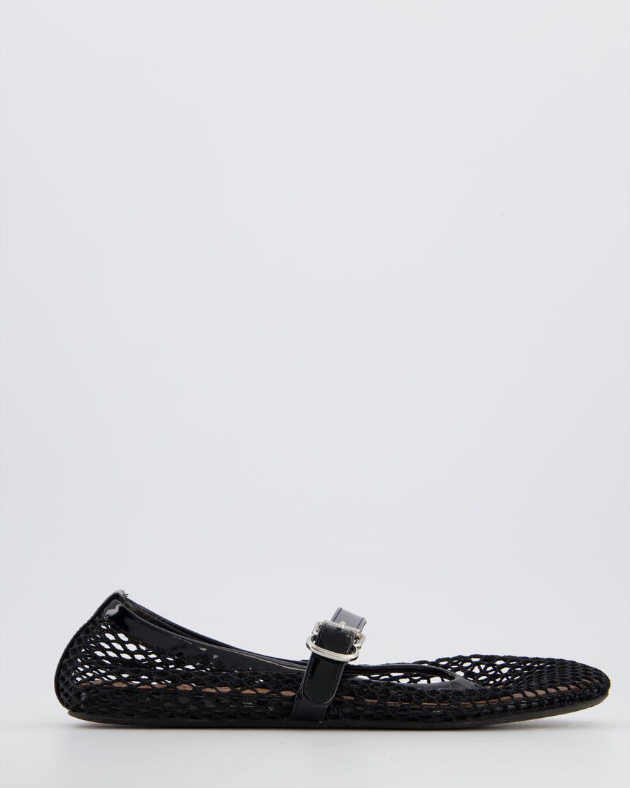 Alaïa Black Fishnet Mesh Ballet Flats Size EU 37