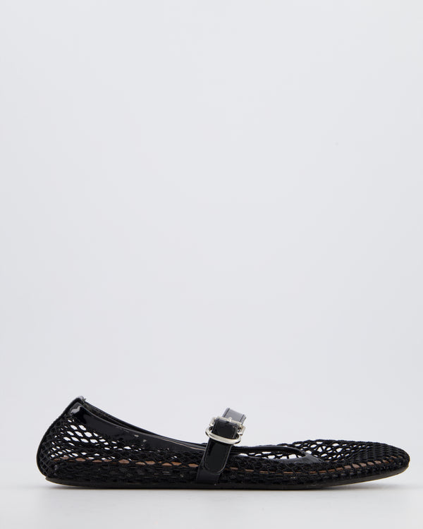 Alaïa Black Fishnet Mesh Ballet Flats Size EU 37