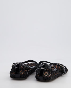 Alaïa Black Fishnet Mesh Ballet Flats Size EU 37