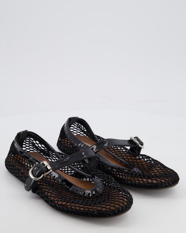 Alaïa Black Fishnet Mesh Ballet Flats Size EU 37