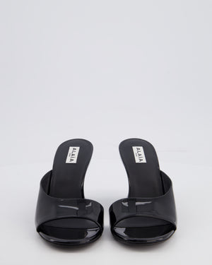 Alaïa Black Curve 75 Patent Leather Wedge Mules Size EU 37