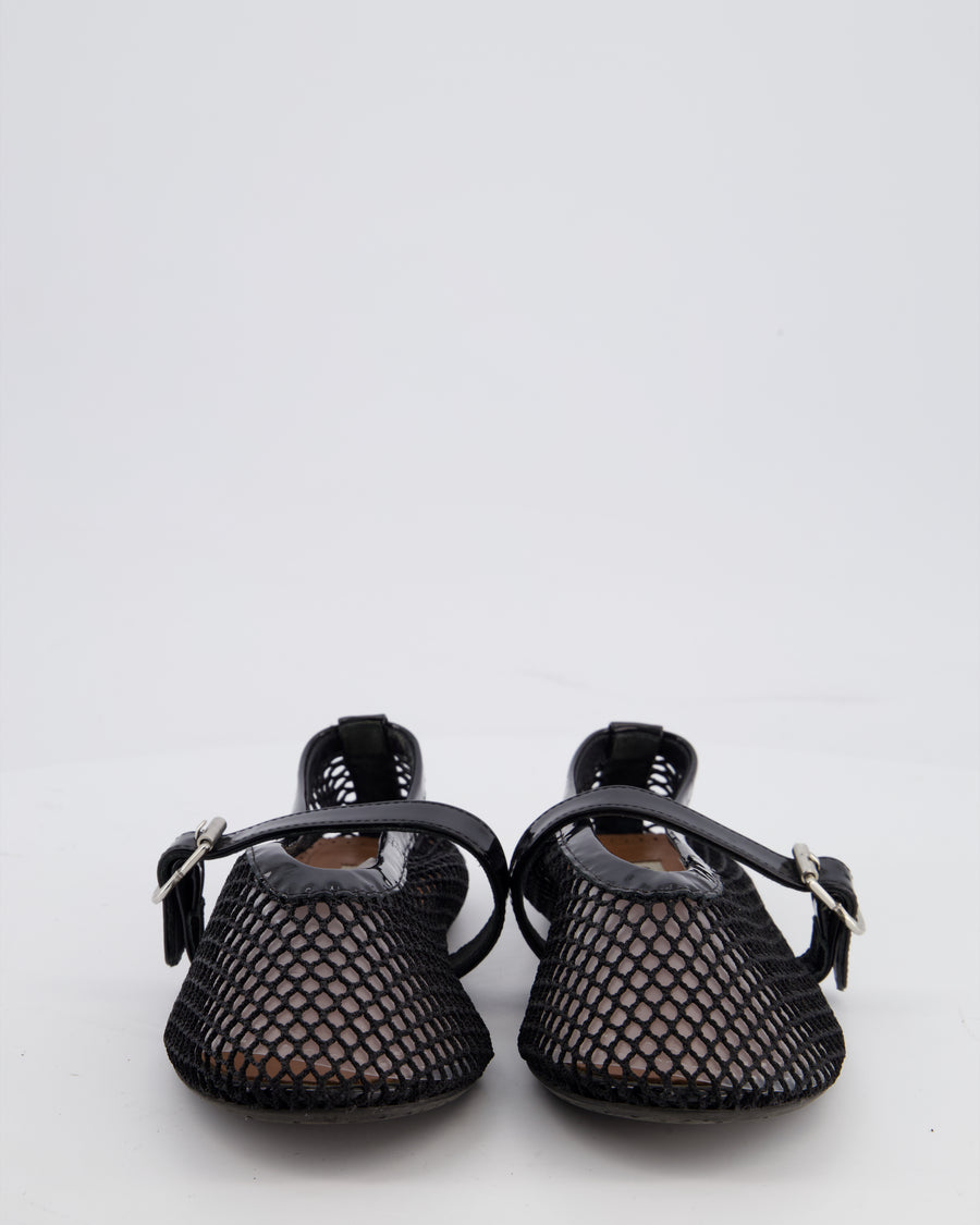 Alaïa Black Fishnet Mesh Ballet Flats Size EU 37