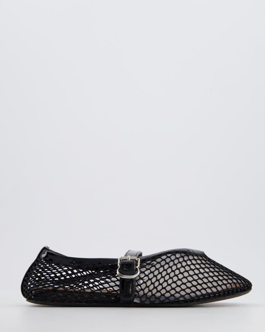 Alaïa Black Fishnet Mesh Ballet Flats Size EU 37