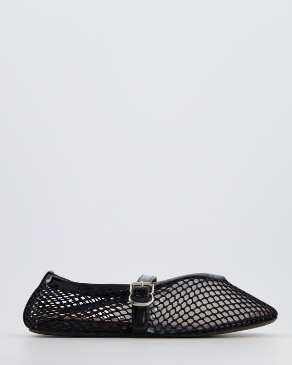 Alaïa Black Fishnet Mesh Ballet Flats Size EU 37