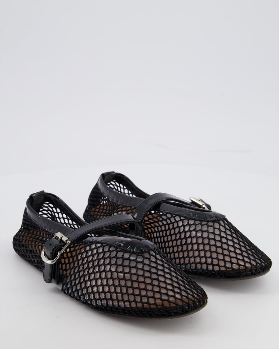 Alaïa Black Fishnet Mesh Ballet Flats Size EU 37