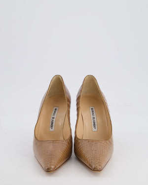 Manolo Blahnik Tan Blixa BB Alligator Pumps Size EU 35.5