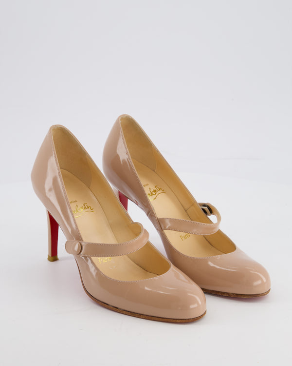 Christian Louboutin Light Pink Miss Jane Patent Leather Mary Jane Pump Size EU 35