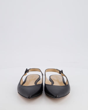 Gianvito Rossi Black Leather Slingback Flats Size EU 35.5