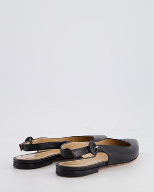 Gianvito Rossi Black Leather Slingback Flats Size EU 35.5