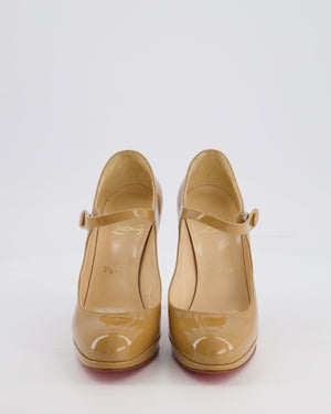 Christian Louboutin Miss Jane Patent Leather Mary Jane Nude Pump Size EU 35.5