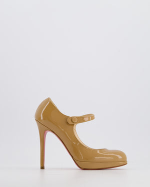 Christian Louboutin Miss Jane Patent Leather Mary Jane Nude Pump Size EU 35.5