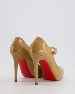 Christian Louboutin Miss Jane Patent Leather Mary Jane Nude Pump Size EU 35.5
