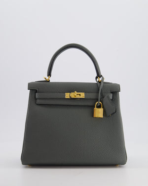 Hermès Kelly 25 Retourne Bag in Vert Amande Togo Leather with Gold