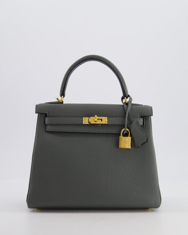 Hermès Kelly 25 Retourne Bag in Vert Amande Togo Leather with Gold Hardware