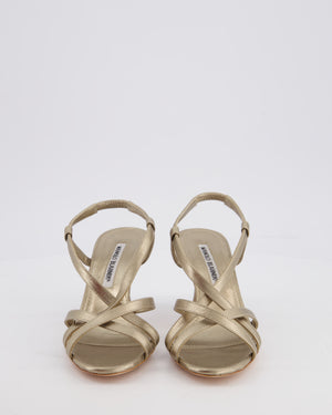 Manolo Blahnik Strappy Gold Heel Size EU 35