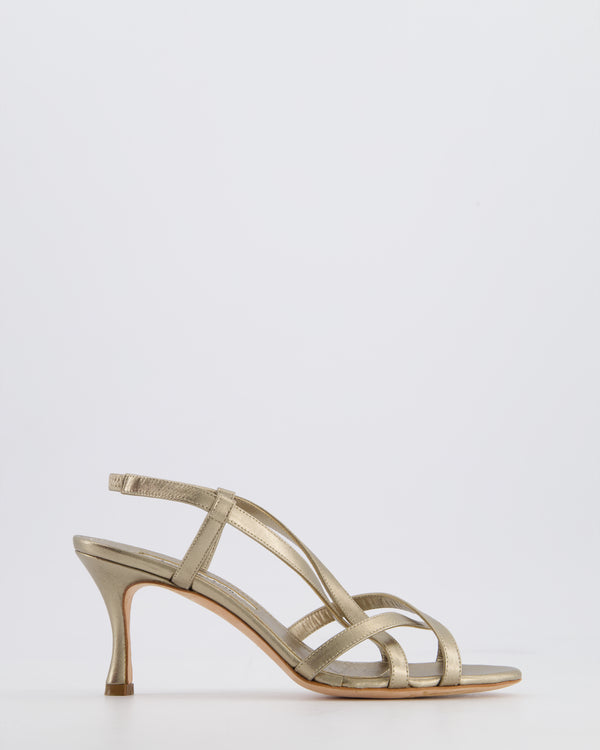 Manolo Blahnik Strappy Gold Heel Size EU 35