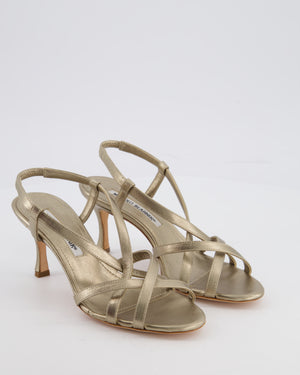 Manolo Blahnik Strappy Gold Heel Size EU 35