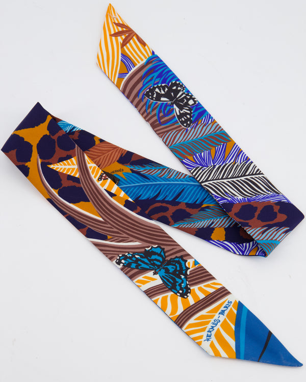 Hermès Bai Brun, Bleu & Orange Jaguar Quetzal Twilly
