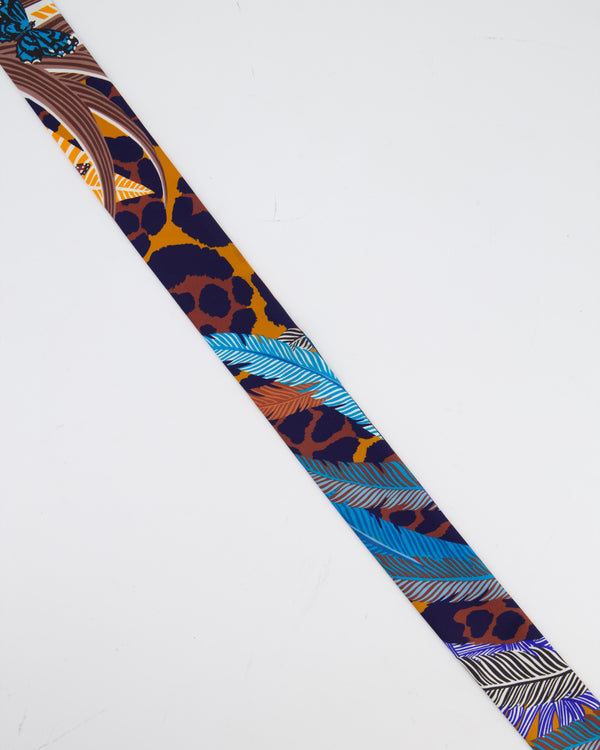 Hermès Bai Brun, Bleu & Orange Jaguar Quetzal Twilly
