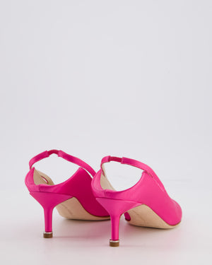 Manolo Blahnik x Vetements Pink Satin Pointed Toe Slingback Heel Size EU 35