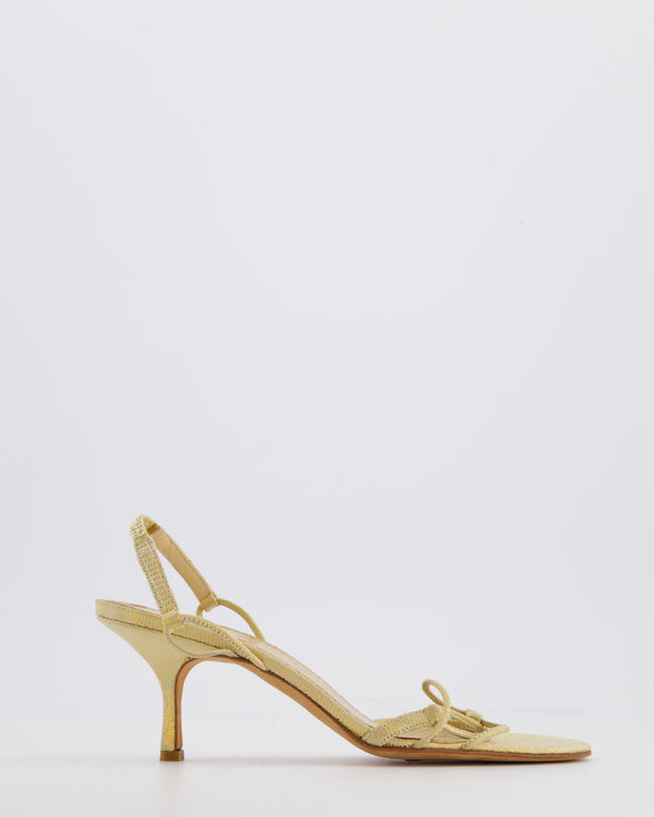 Jimmy Choo Yellow Iridescent Heeled Strappy Sandals Size EU 35