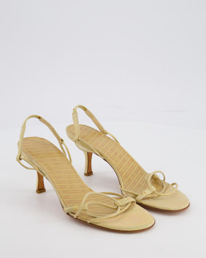 Jimmy Choo Yellow Iridescent Heeled Strappy Sandals Size EU 35
