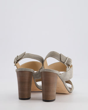 Manolo Blahnik Light Grey Suede Block BB Heel Size EU 35