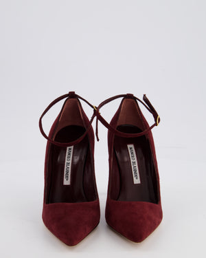 Manolo Blahnik Wine Red Suede BB Heel 105 Size EU 35