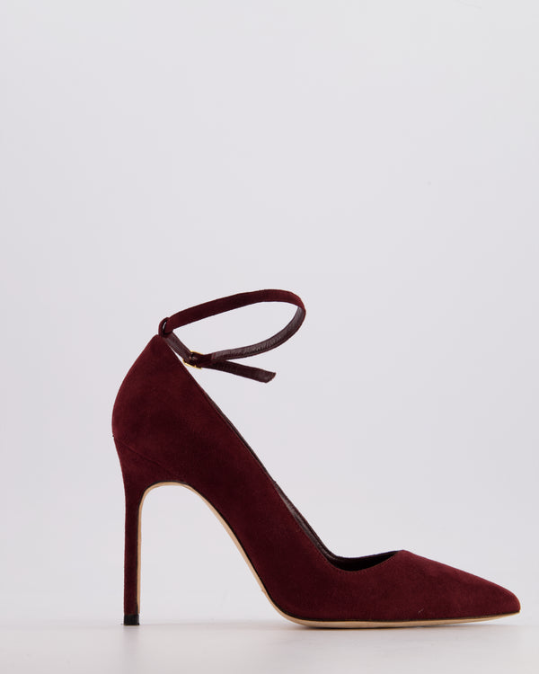 Manolo Blahnik Wine Red Suede BB Heel 105 Size EU 35