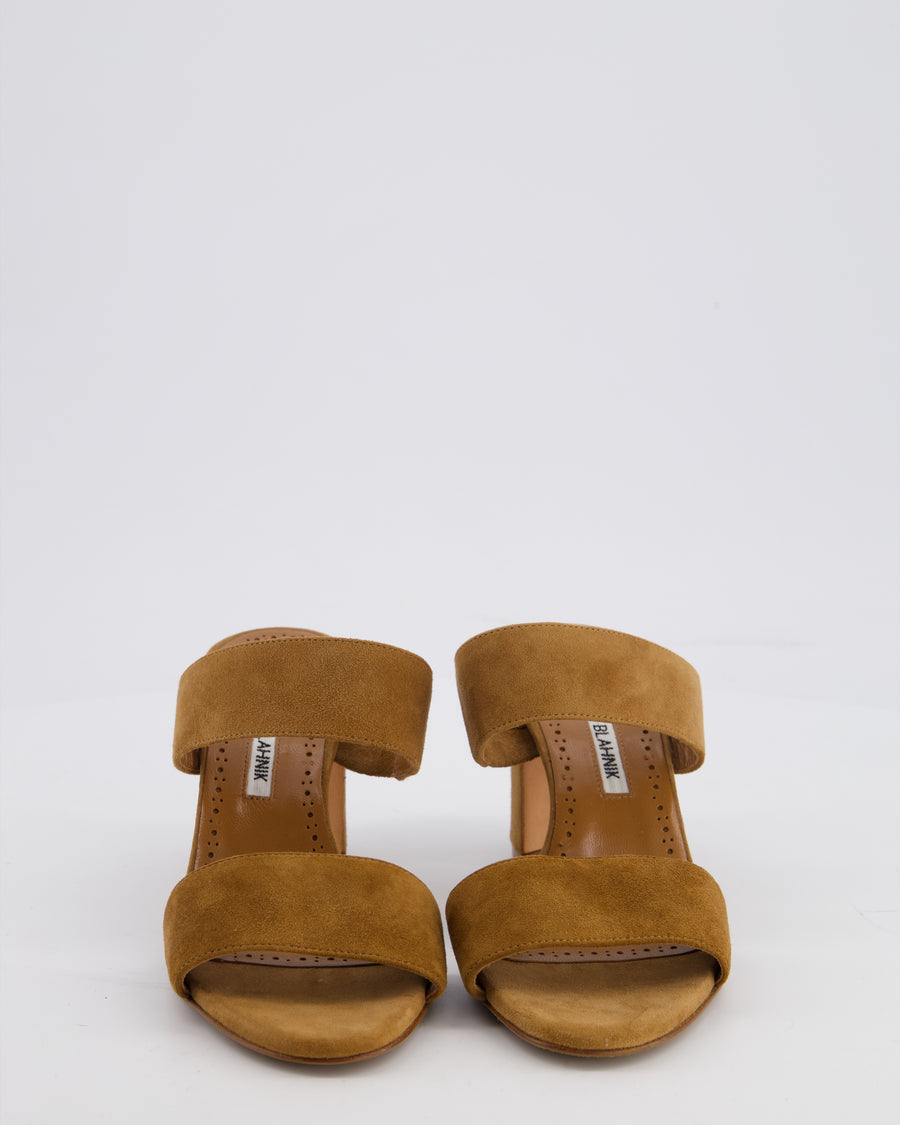 Manolo Blahnik Brown Suede Block BB Heel Size EU 35.5