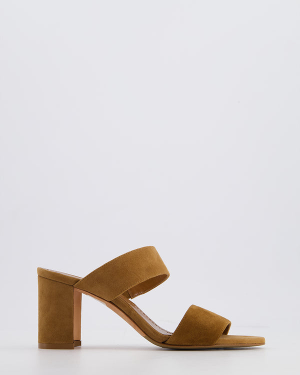 Manolo Blahnik Brown Suede Block BB Heel Size EU 35.5