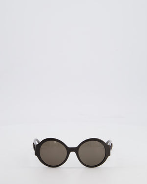 Chanel Dark Brown Round Acetate Sunglasses with Logo Arms