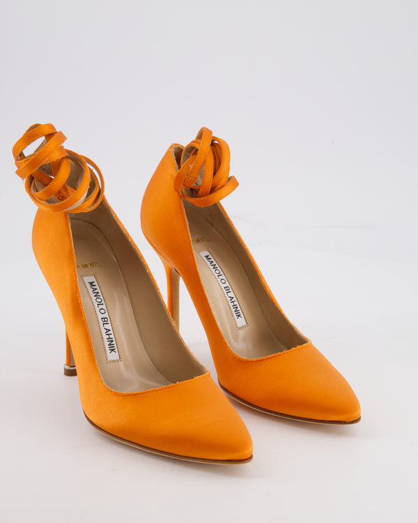 Manolo Blahnik x Vetements Orange Satin BB Heel 90 Size EU 35