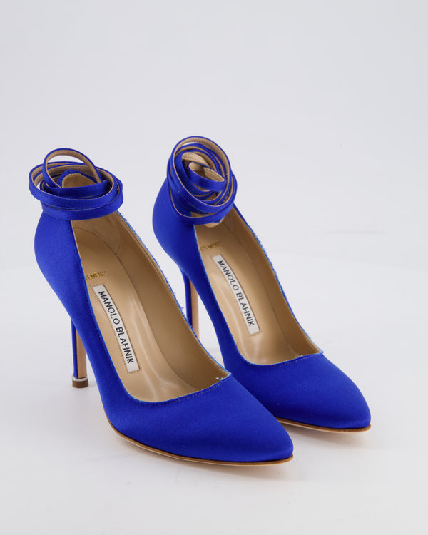 Manolo Blahnik x Vetements Blue Satin BB Heel 90 Size EU 35